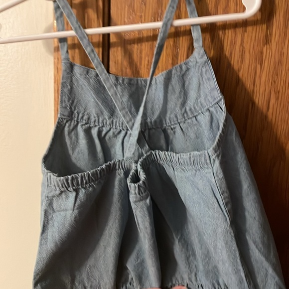 CARTERS NWT Girls Size 7 Blue Chambray Tank Top Sleeveless Tiered Shirt new - Picture 5 of 6